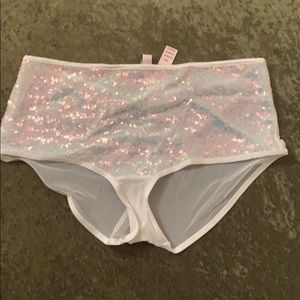 White Victoria Secret Sequence Panties